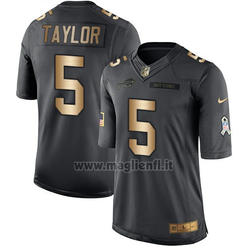 Maglia NFL Gold Anthracite Buffalo Bills Taylor Salute To Service 2016 Nero